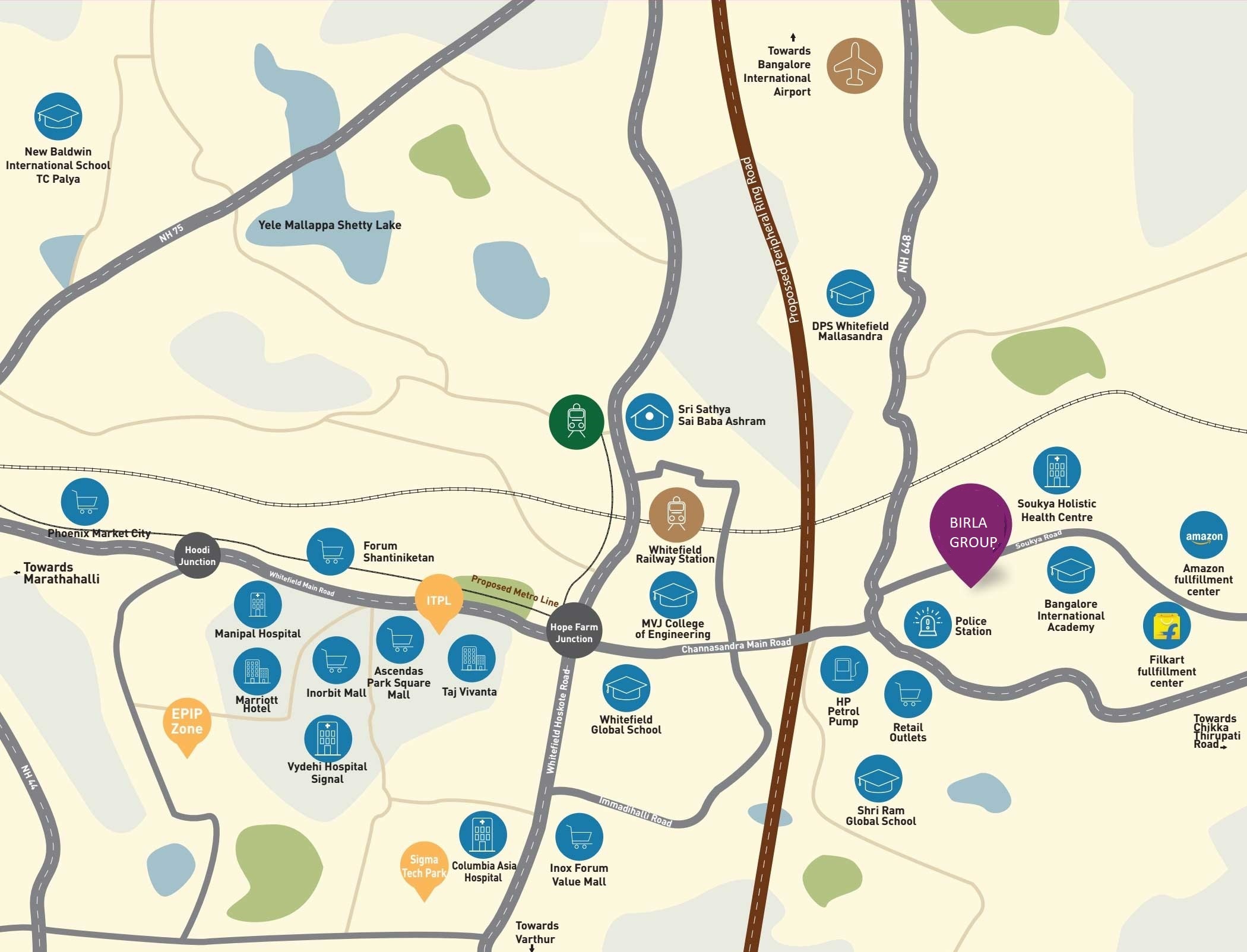 Birla Whitefield Location Map