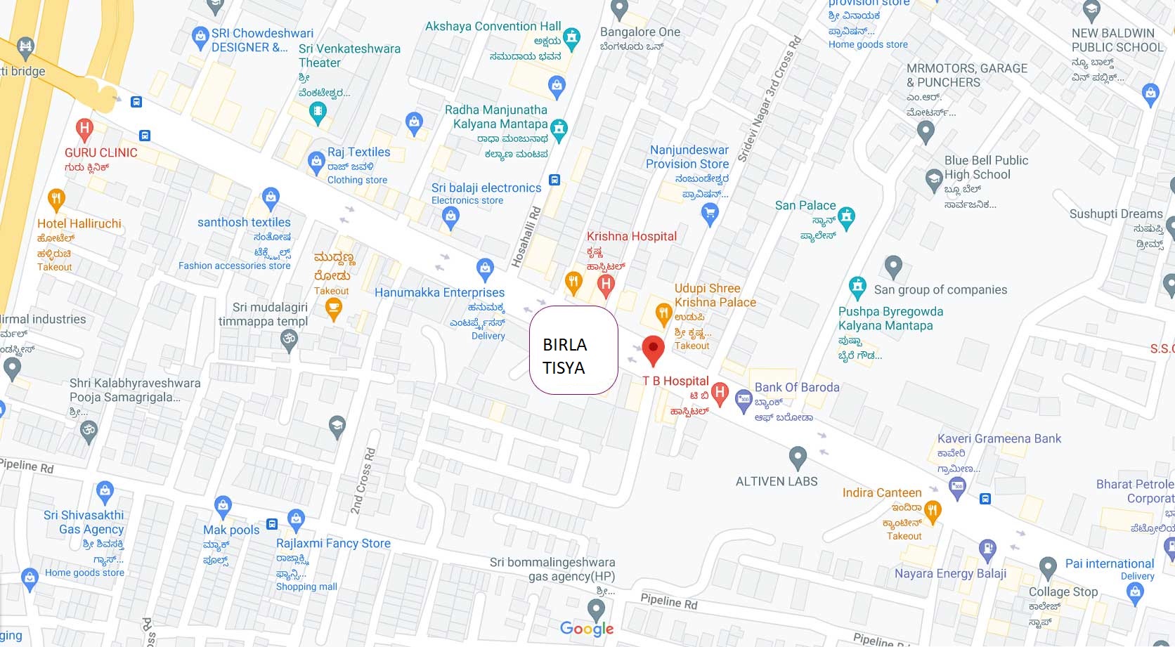 Birla Tisya Magadi Road Bengaluru Location Map