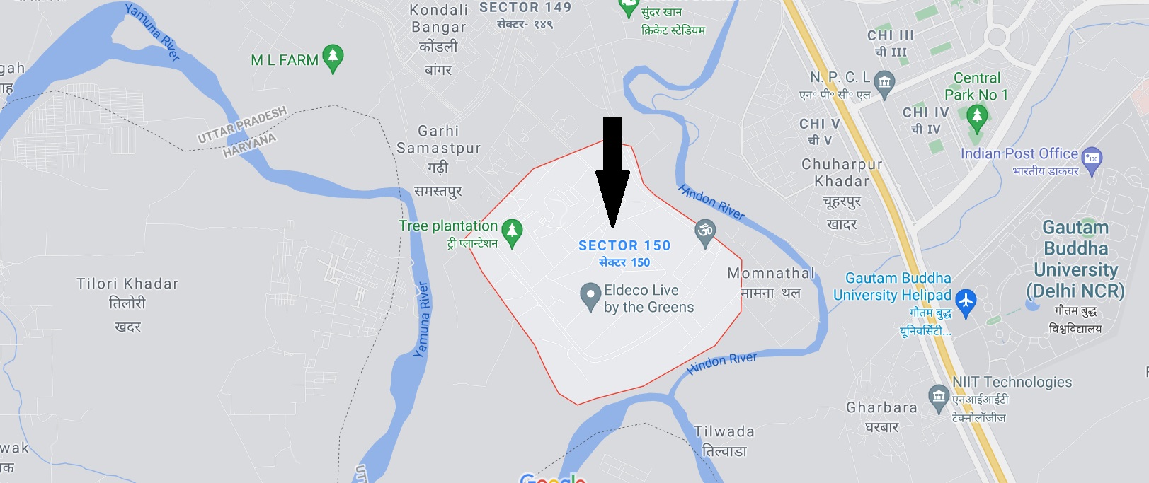 Birla Sector 150 Noida Location Map